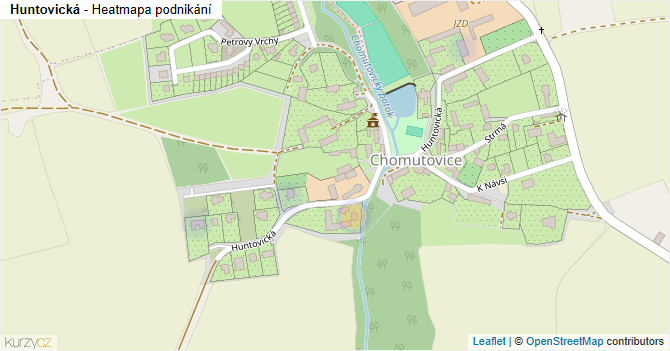 Huntovická - mapa podnikání
