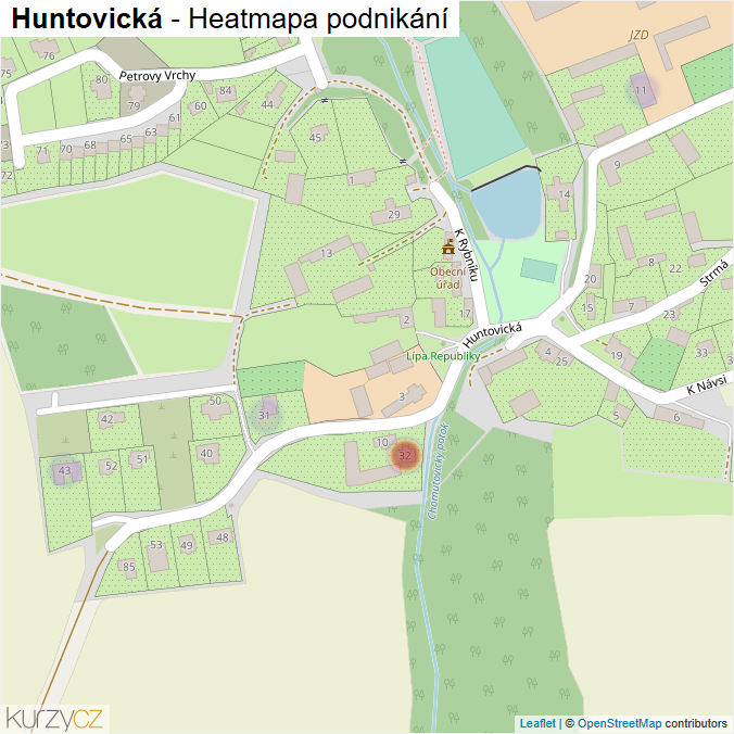Mapa Huntovická - Firmy v ulici.