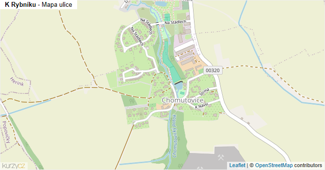K Rybníku - mapa ulice