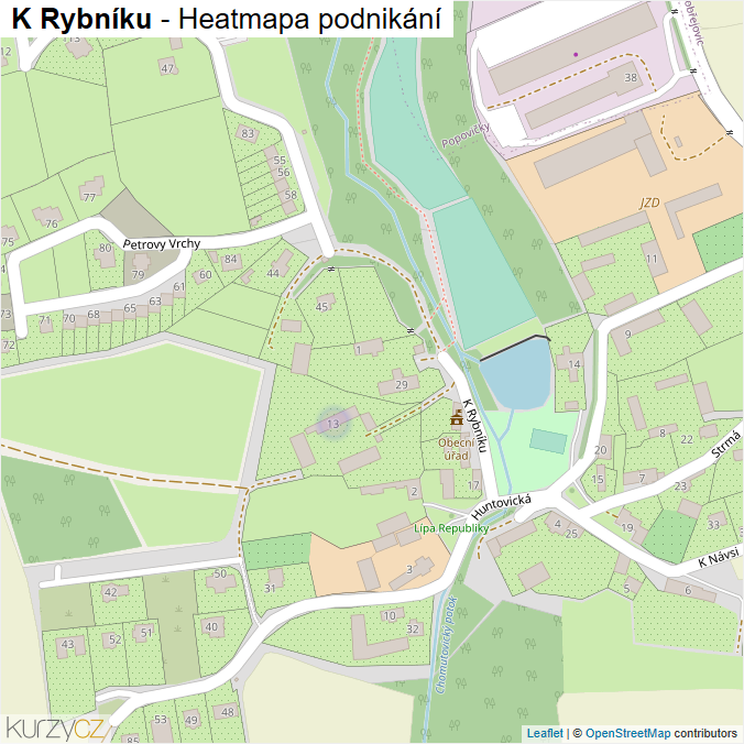 Mapa K Rybníku - Firmy v ulici.