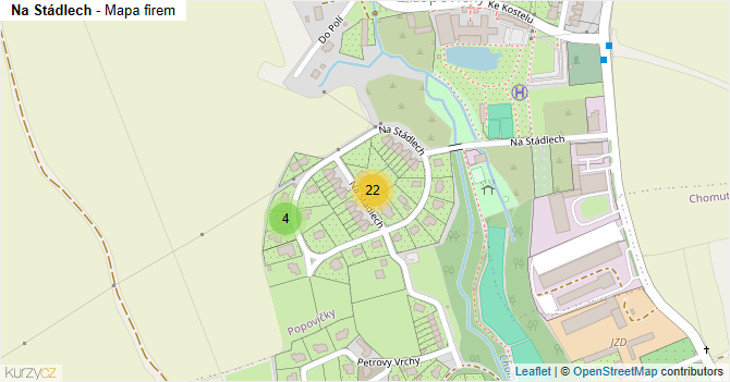 Na Stádlech - mapa firem