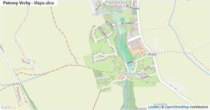 Petrovy Vrchy - mapa ulice