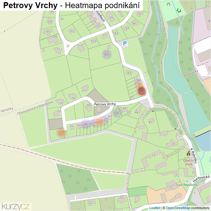 Mapa Petrovy Vrchy - Firmy v ulici.