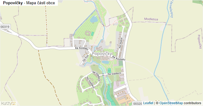 Popovičky - mapa části obce