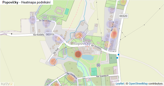 Popovičky - mapa podnikání