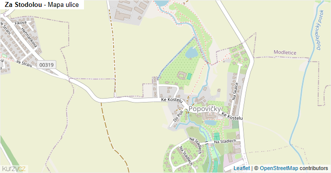 Za Stodolou - mapa ulice