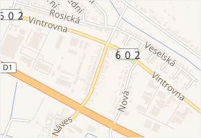 Chaloupky v obci Popůvky - mapa ulice