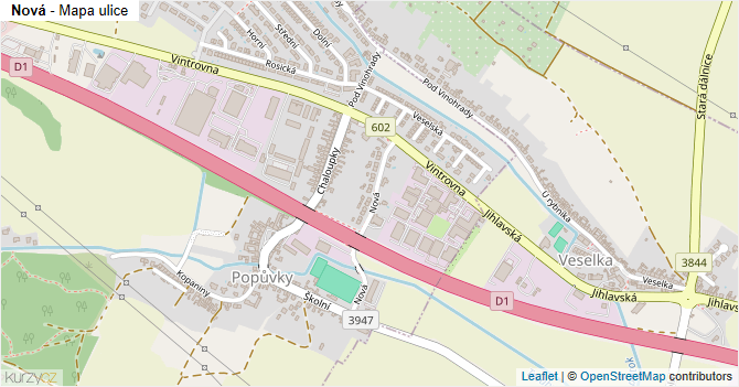 Nová - mapa ulice