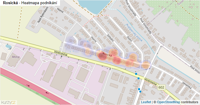 Rosická - mapa podnikání