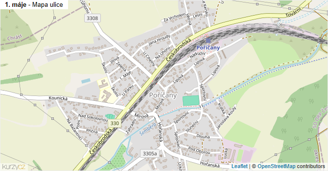 1. máje - mapa ulice