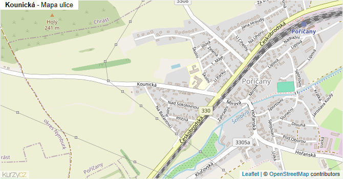 Kounická - mapa ulice