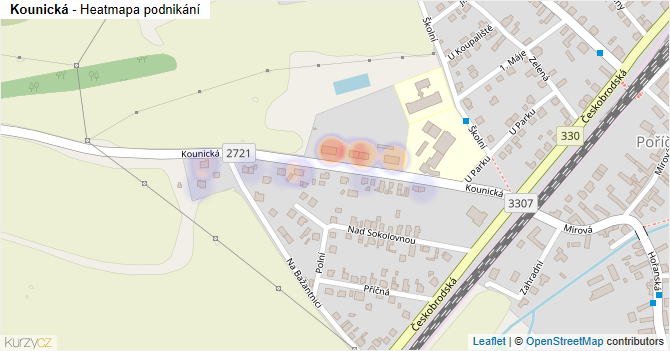 Kounická - mapa podnikání