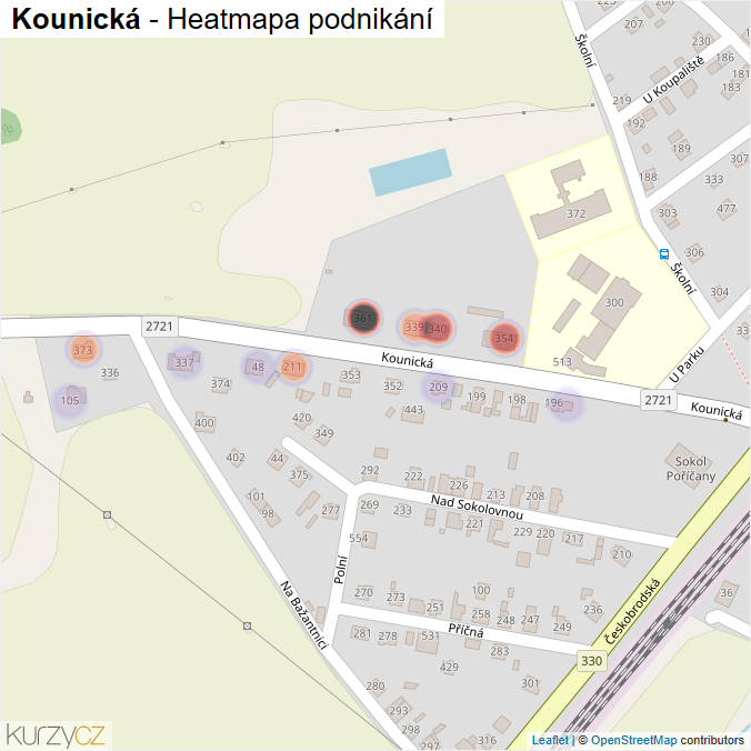 Mapa Kounická - Firmy v ulici.