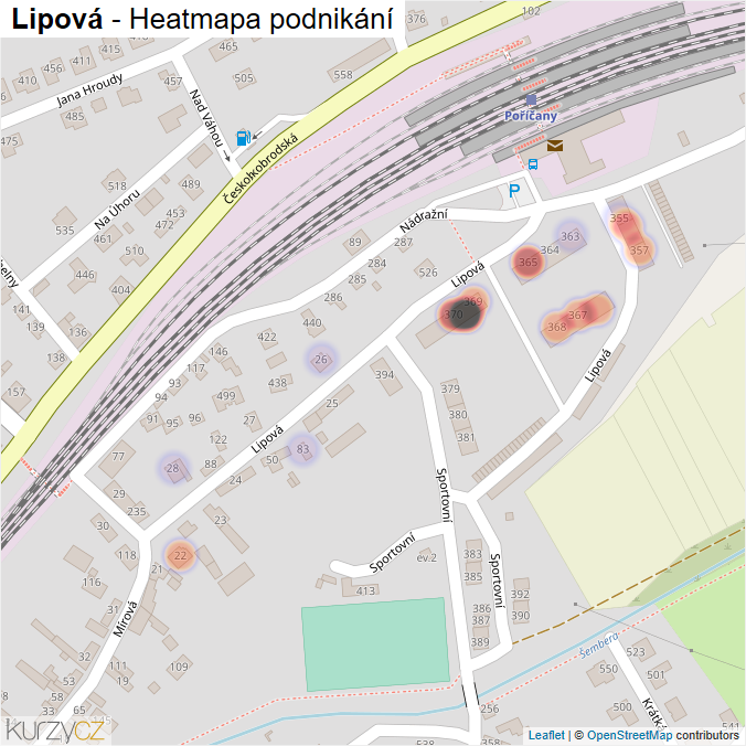 Mapa Lipová - Firmy v ulici.