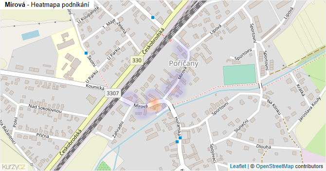 Mírová - mapa podnikání