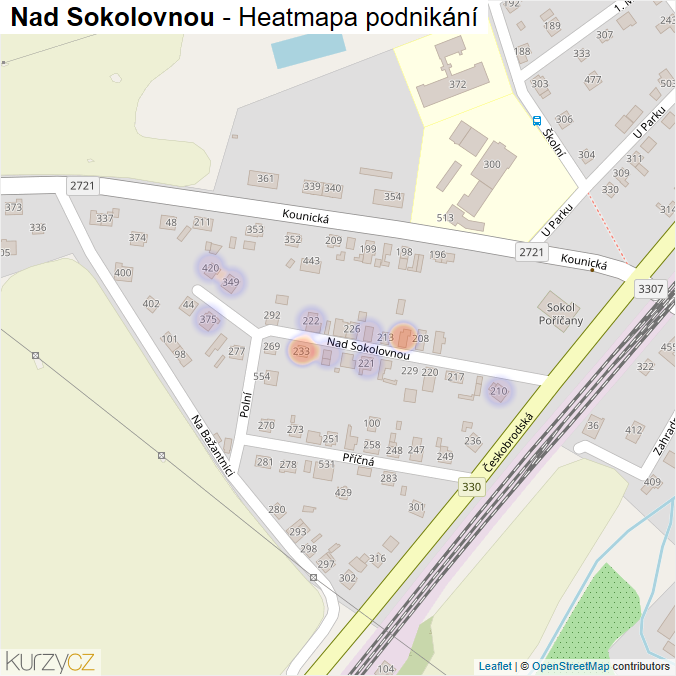 Mapa Nad Sokolovnou - Firmy v ulici.