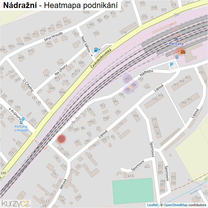 Mapa Nádražní - Firmy v ulici.