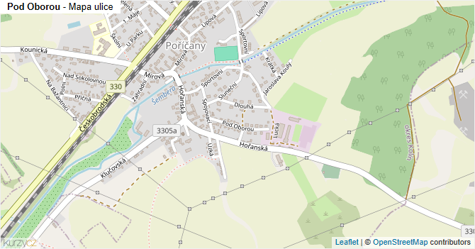 Pod Oborou - mapa ulice