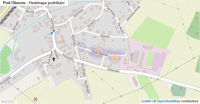 Pod Oborou - mapa podnikání
