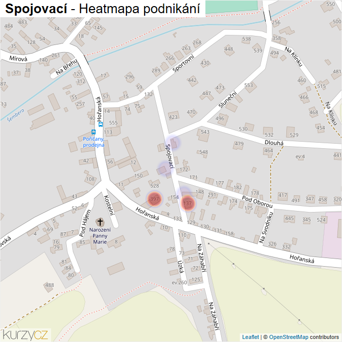 Mapa Spojovací - Firmy v ulici.