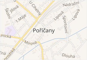 V Průhonu v obci Poříčany - mapa ulice