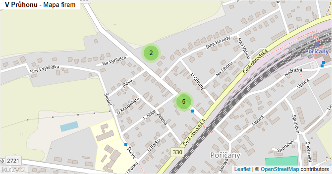 V Průhonu - mapa firem