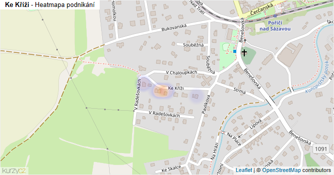 Ke Kříži - mapa podnikání
