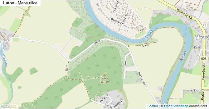 Lutov - mapa ulice