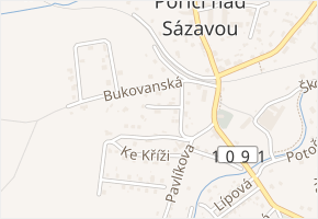 Souběžná v obci Poříčí nad Sázavou - mapa ulice