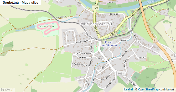 Souběžná - mapa ulice