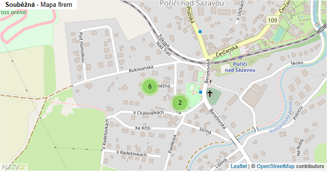 Souběžná - mapa firem