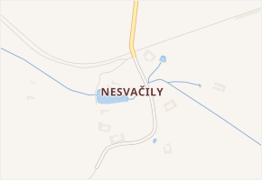 Nesvačily v obci Pošná - mapa části obce