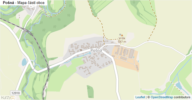Pošná - mapa části obce