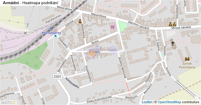 Armádní - mapa podnikání