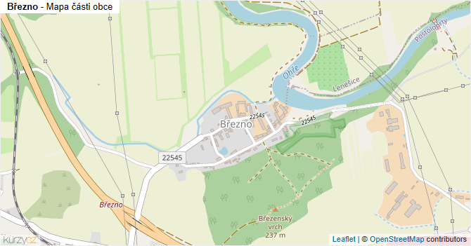 Březno - mapa části obce