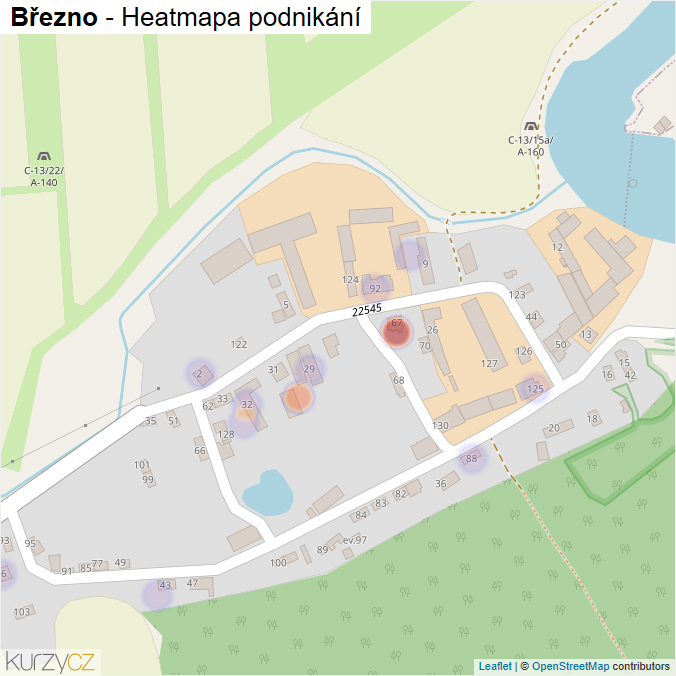 Mapa Březno - Firmy v části obce.