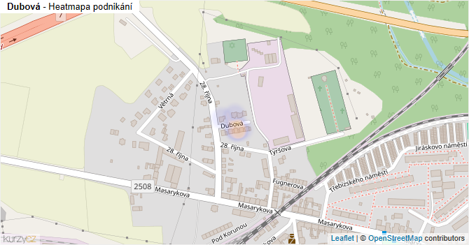 Dubová - mapa podnikání
