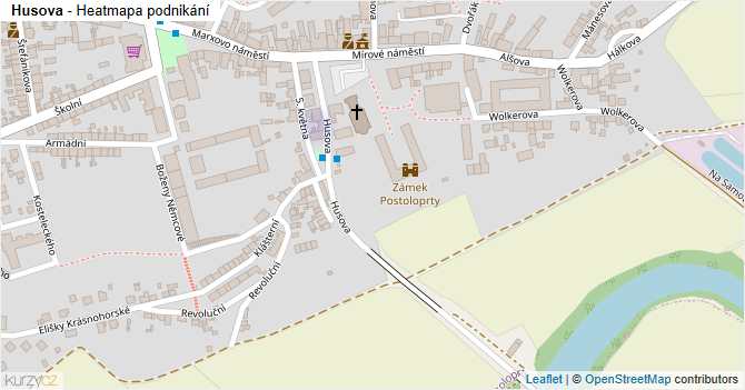 Husova - mapa podnikání