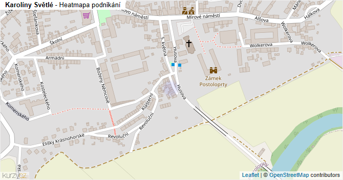 Karolíny Světlé - mapa podnikání