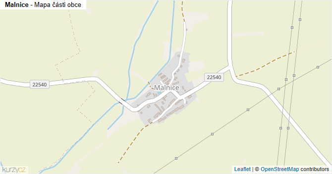 Malnice - mapa části obce