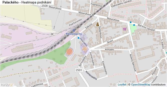 Palackého - mapa podnikání