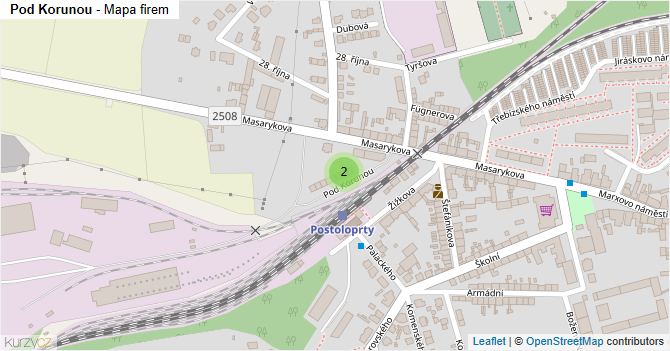 Pod Korunou - mapa firem