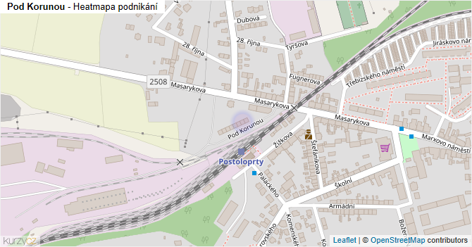 Pod Korunou - mapa podnikání
