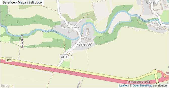 Seletice - mapa části obce