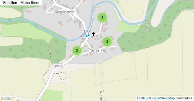 Seletice - mapa firem