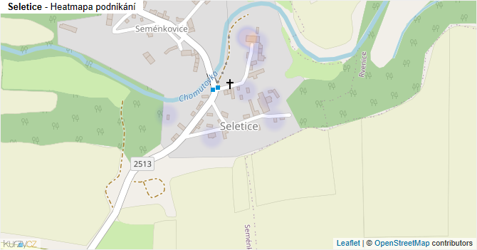 Seletice - mapa podnikání