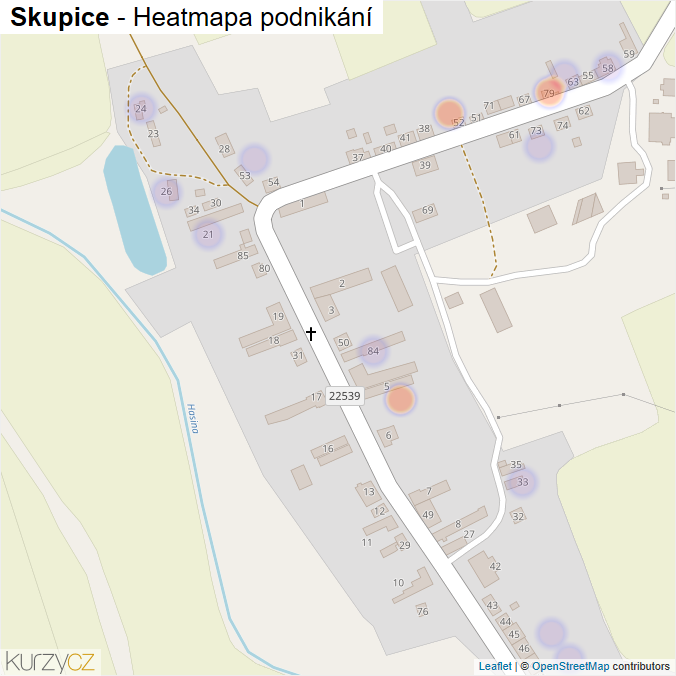 Mapa Skupice - Firmy v části obce.