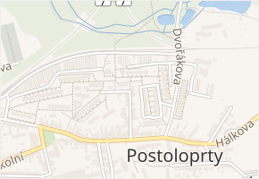 Smetanova v obci Postoloprty - mapa ulice