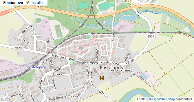 Smetanova - mapa ulice