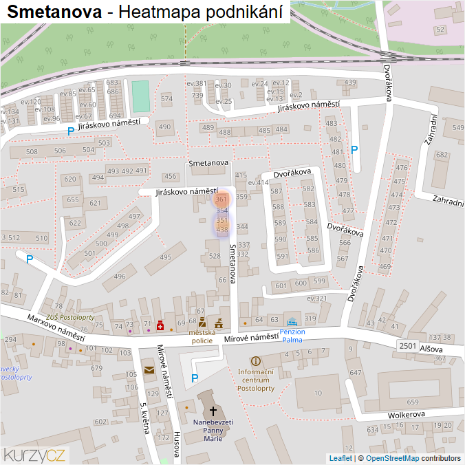 Mapa Smetanova - Firmy v ulici.